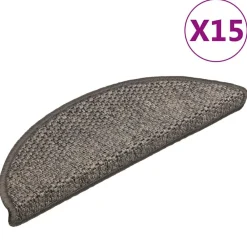 Trapmatten zelfklevend 15 st sisal-look 56x17x3 cm grijs-beige>vidaXL Online