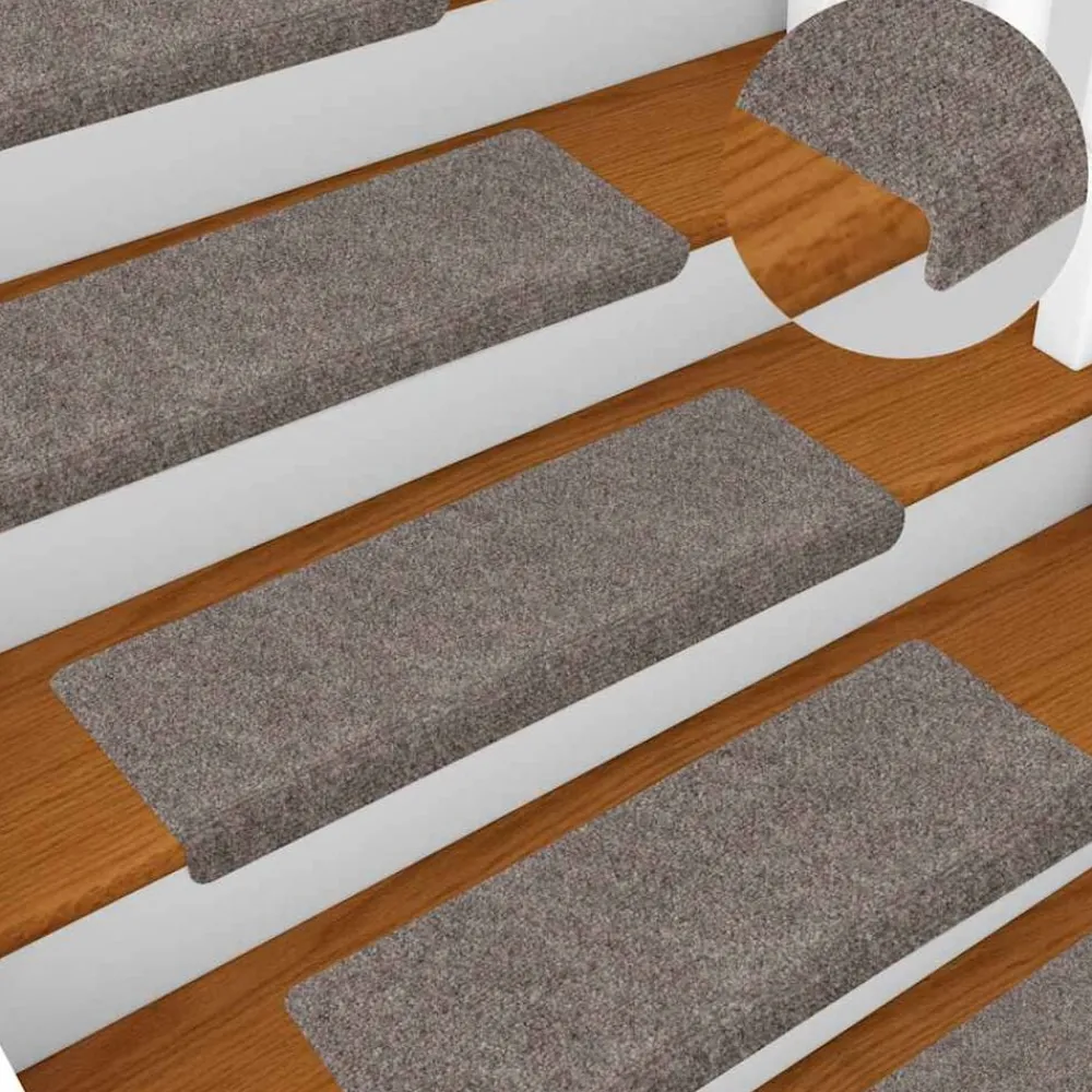 Huishoudelijke Benodigdheden*vidaXL Trapmatten zelfklevend 15 stuks 65x21x4 cm rechthoekige rand Beige