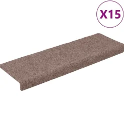 Trapmatten zelfklevend 15 stuks 65x21x4 cm lichtbruin met rechthoekige rand>vidaXL Discount