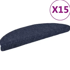 Huishoudelijke Benodigdheden*vidaXL Trapmatten Zelfklevend 15 stuks 56x17x3 cm Halfrond Blauw