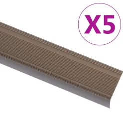 Bouwmaterialen*vidaXL Trapneuzen L-vormig 5 st 90 cm aluminium Bruin