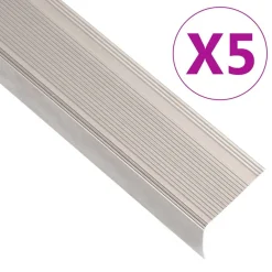 Trapneuzen L-vormig 5 st 90 cm aluminium kleurig>vidaXL