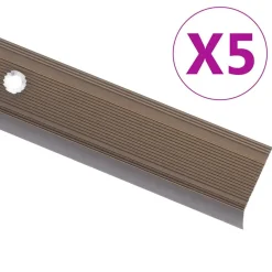 Bouwmaterialen*vidaXL Trapneuzen L-vormig 5 st 90 cm aluminium Bruin