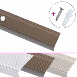 Bouwmaterialen*vidaXL Trapneuzen L-vormig 5 st 90 cm aluminium Bruin