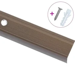 Bouwmaterialen*vidaXL Trapneuzen L-vormig 5 st 90 cm aluminium Bruin