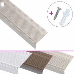 Trapneuzen L-vormig 5 st 90 cm aluminium kleurig>vidaXL