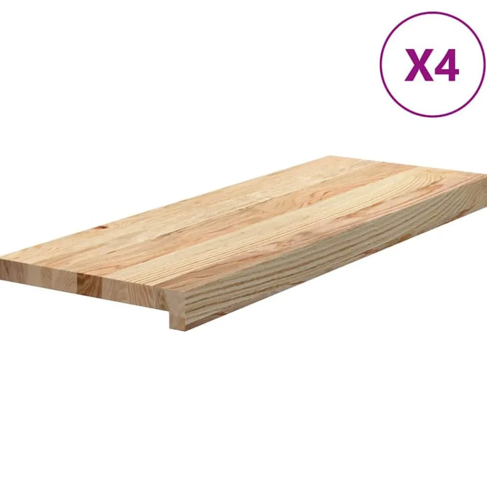 Traptreden 4 st 70x25x2 cm onbehandeld massief eikenhout>vidaXL Best