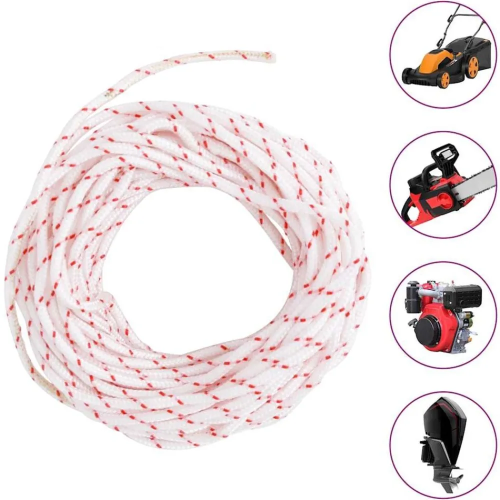 Trekkoord startkoord wit en rood Ø3 mm 10 m nylon>vidaXL Outlet