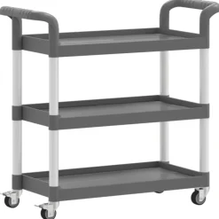 Trolley 3-laags 77x34x72 cm aluminium>vidaXL Best