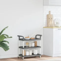 Trolley 3-laags 77x34x72 cm aluminium><noscript><img width=