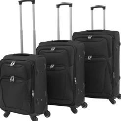 Bagage & Tassen*vidaXL Trolleyset 3-delig Zwart