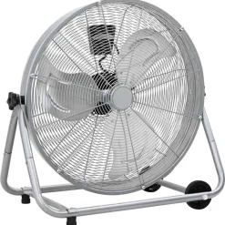 Huishoudelijke Apparaten*vidaXL Trommelventilator met wiel Zilver 73 x 42 x 70 cm Aluminium