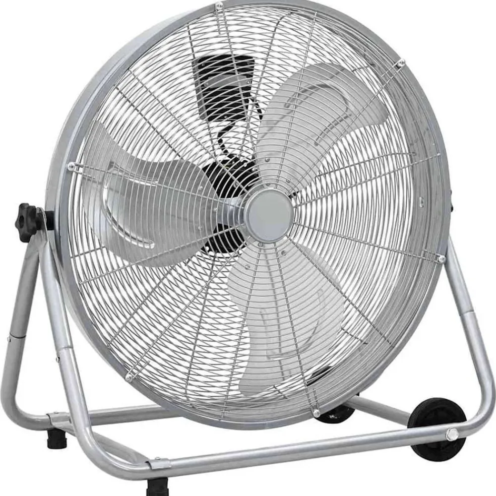 Huishoudelijke Apparaten*vidaXL Trommelventilator met wiel Zilver 73 x 42 x 70 cm Aluminium