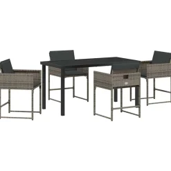 Tuin eettafelset 5 pcs poly rattan>vidaXL Sale