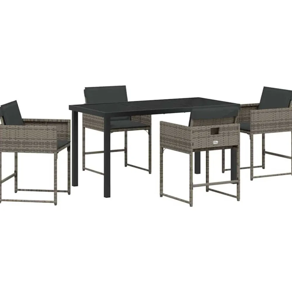 Tuin eettafelset 5 pcs poly rattan>vidaXL Sale