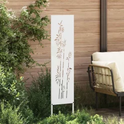 Tuin Privacy Screen Bloemen 32 x 140 cm Koudgewalst staal><noscript><img width=