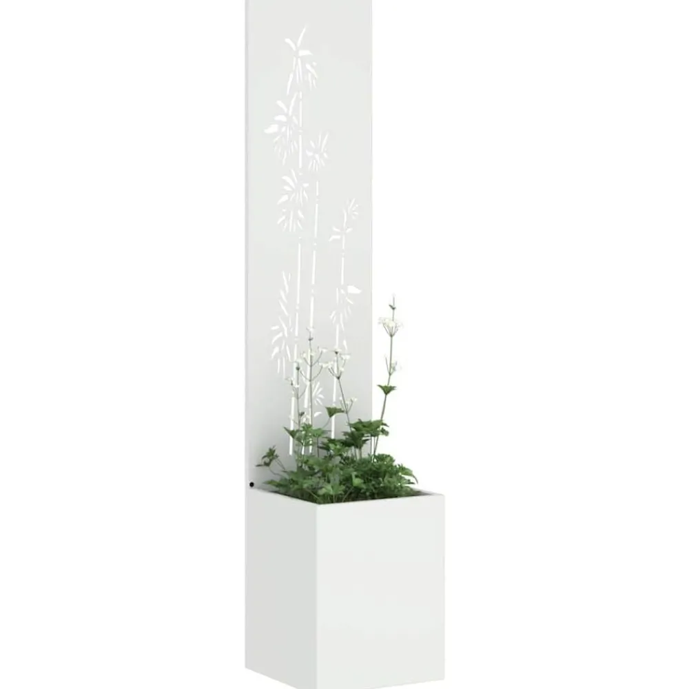 Tuin Privacy Screen Bloemen 32 x 150 cm Koudgewalst staal>vidaXL