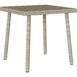 Tuinmeubelen*vidaXL Tuin salontafel rechthoekig 40x40x37 cm poly rattan Lichtgrijs