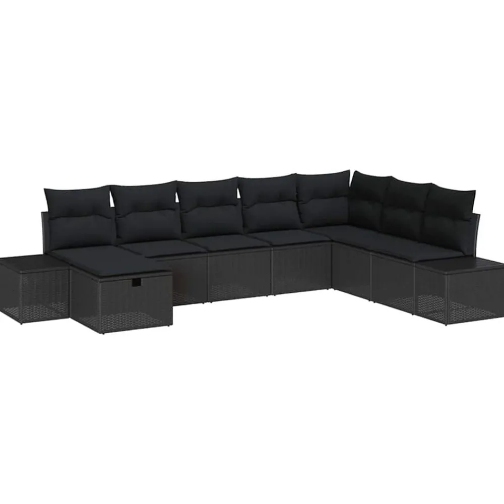 Tuin Sofa Set met kussen 8 pcs Poly riet>vidaXL Online