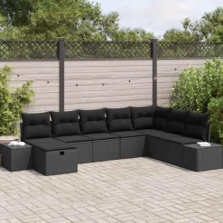 Tuin Sofa Set met kussen 8 pcs Poly riet>vidaXL Online