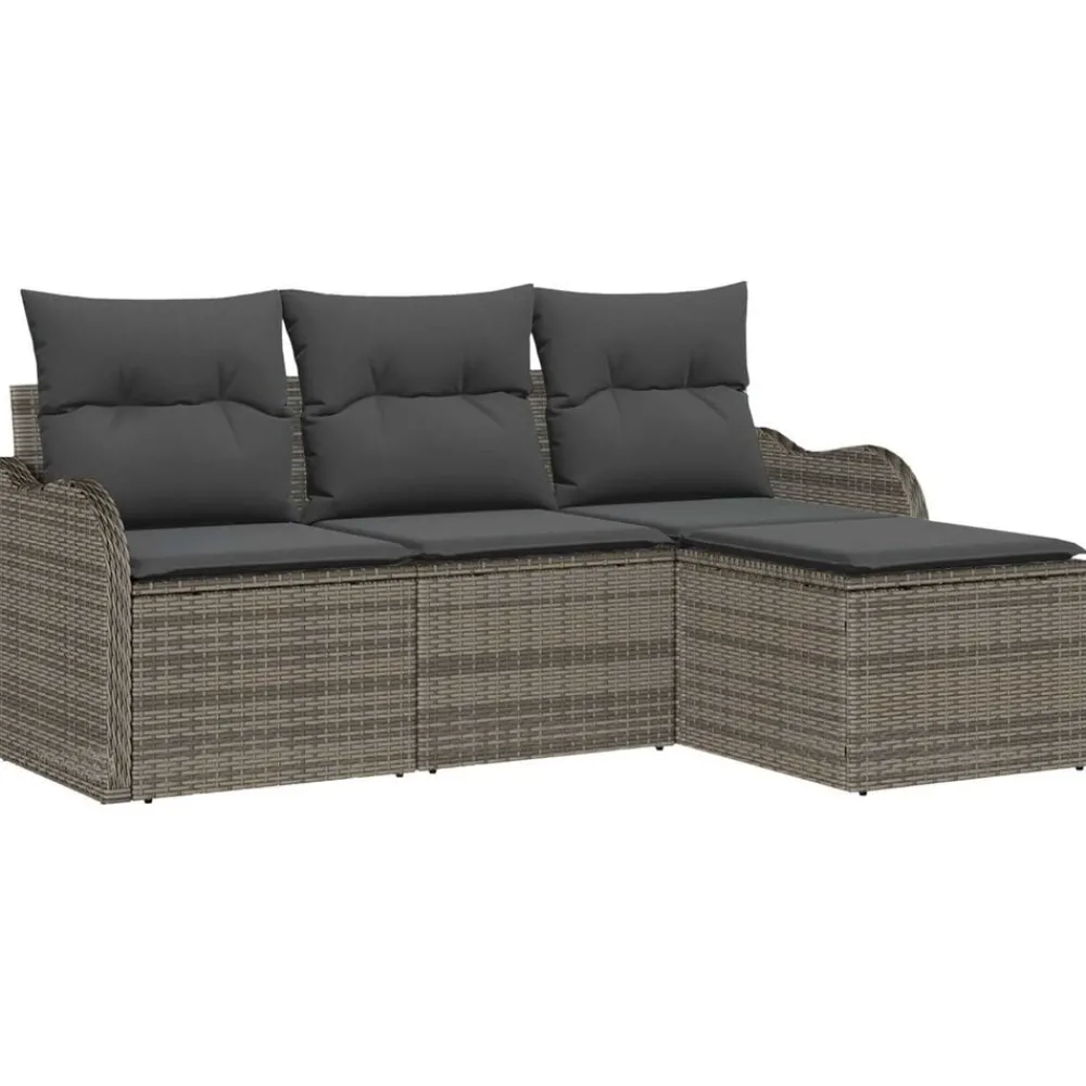 Tuin Sofa Set met kussen 4 pcs Poly riet>vidaXL Sale