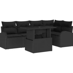 Tuin Sofa Set met kussen met opslag 6 pcs Poly riet>vidaXL Discount