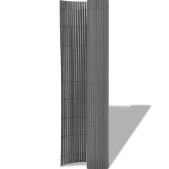 Tuinafscheidingen*vidaXL Tuinafscheiding dubbelzijdig 90x300 cm PVC Grijs