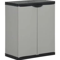 Tuinafvalkast 68x40x85 cm polypropeen grijs en zwart>vidaXL New