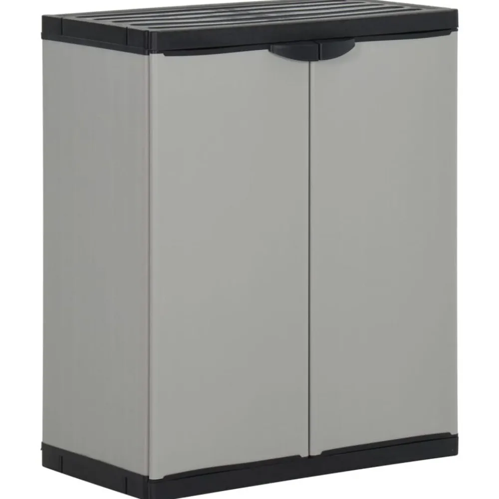 Tuinafvalkast 68x40x85 cm polypropeen grijs en zwart>vidaXL New