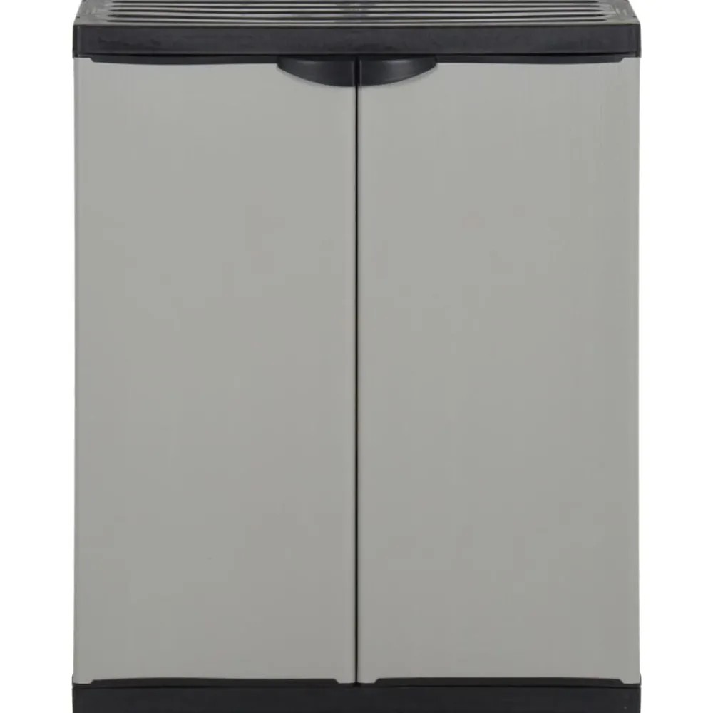 Tuinafvalkast 68x40x85 cm polypropeen grijs en zwart>vidaXL New