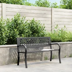 Tuinbank 120 cm staal zwart><noscript><img width=