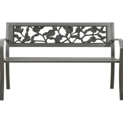 Tuinmeubelen*vidaXL Tuinbank 125 cm staal Grijs