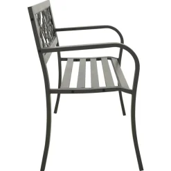 Tuinmeubelen*vidaXL Tuinbank 125 cm staal Grijs
