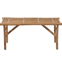 Tuinmeubelen*vidaXL Tuinbank inklapbaar met kussen 118 cm bamboe Cr&egrave;me