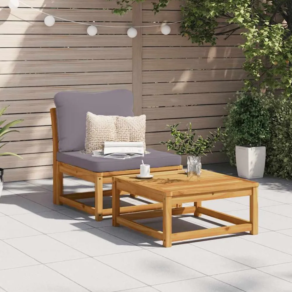 Tuinbank met kussens massief acaciahout>vidaXL Sale