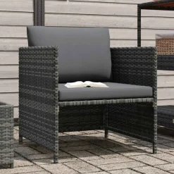 Tuinbank met kussens poly rattan>vidaXL Clearance
