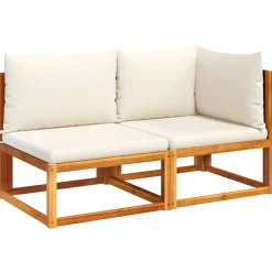 Tuinbank met kussens 2-zits acaciahout & rotan>vidaXL New