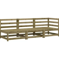 Tuinmeubelen*vidaXL Tuinbank 3-zits geïmpregneerd grenenhout Naturel ge&iuml;mpregneerd