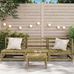 Tuinmeubelen*vidaXL Tuinbank 3-zits geïmpregneerd grenenhout Naturel ge&iuml;mpregneerd