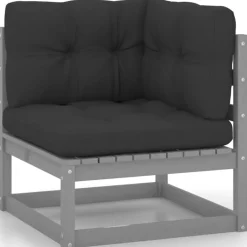 Tuinbank 3-zits met kussens massief grenenhout><noscript><img width=