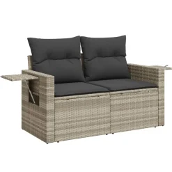 Tuinbank 2-zits met kussens poly rattan>vidaXL New