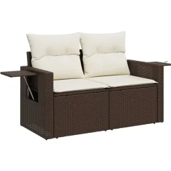 Tuinbank 2-zits met kussens poly rattan>vidaXL Sale