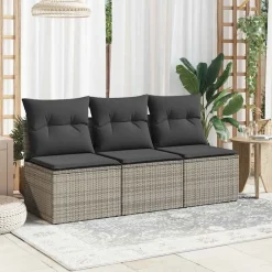 Tuinbank 3-zits met kussens poly rattan><noscript><img width=