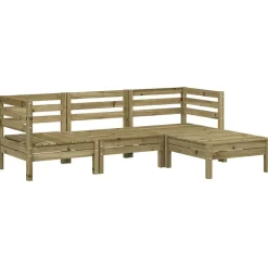 Tuinbank 3-zits met voetenbank geïmpregneerd hout wasbruin>vidaXL Online
