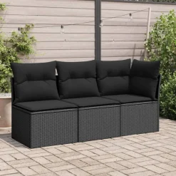 Tuinbank zonder armleuningen met kussens poly rattan><noscript><img width=