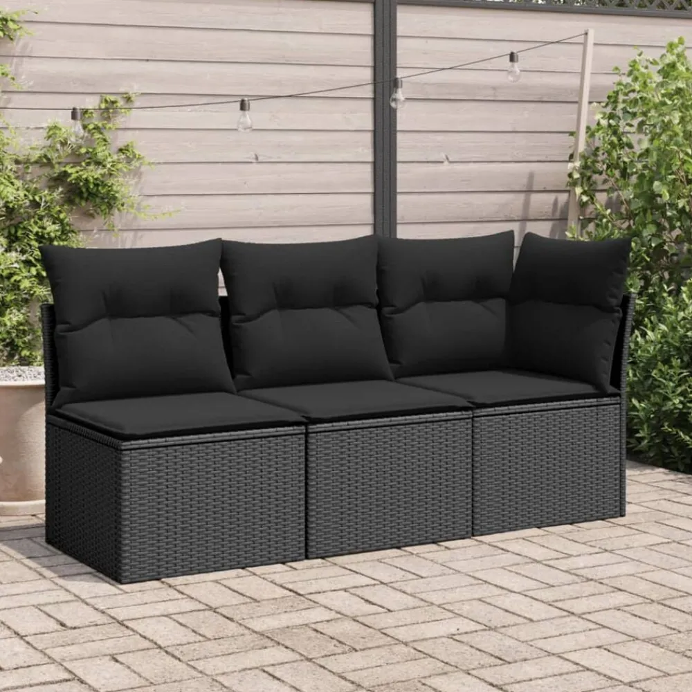 Tuinbank zonder armleuningen met kussens poly rattan>vidaXL Clearance