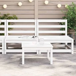 Tuinmeubelen*vidaXL Tuinbank zonder armleuningen 2 st 70x70x67 cm grenenhout wit Wit grenenhout