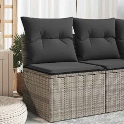 Tuinbank zonder armleuning met kussens poly rattan>vidaXL Discount