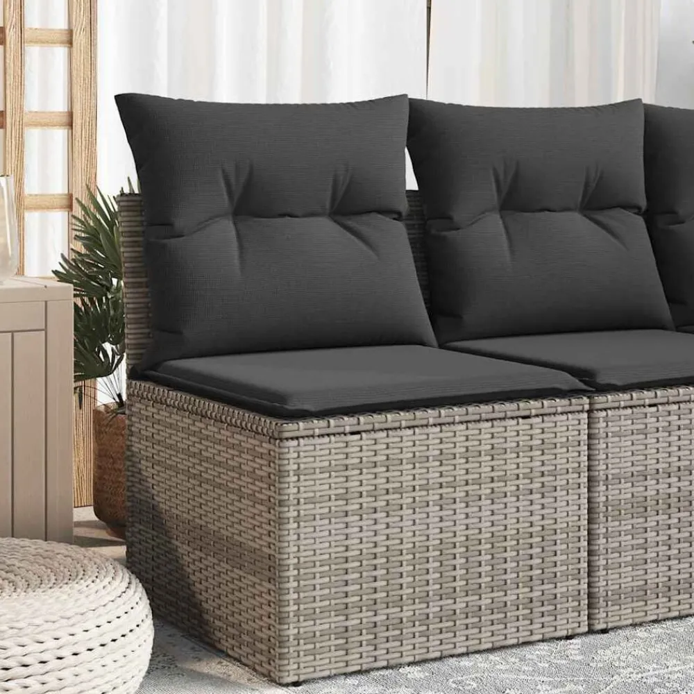 Tuinbank zonder armleuning met kussens poly rattan>vidaXL Discount
