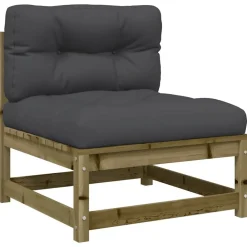 Tuinbank zonder armleuningen met kussens hout>vidaXL Discount